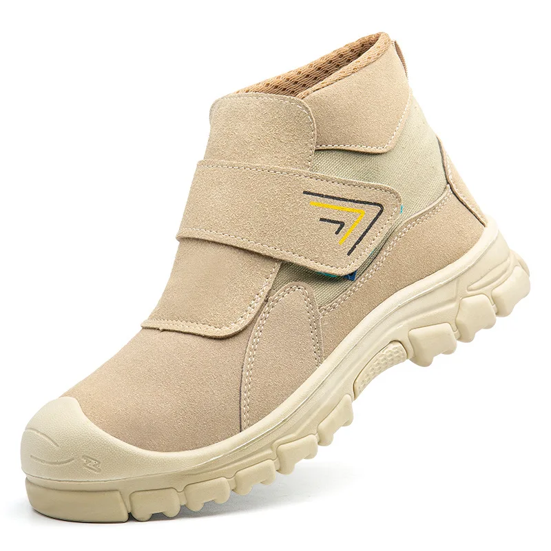 

men's casual steel toe cap safety boots cow suede leather work shoes outdoors worker security ankle botas protective footwear