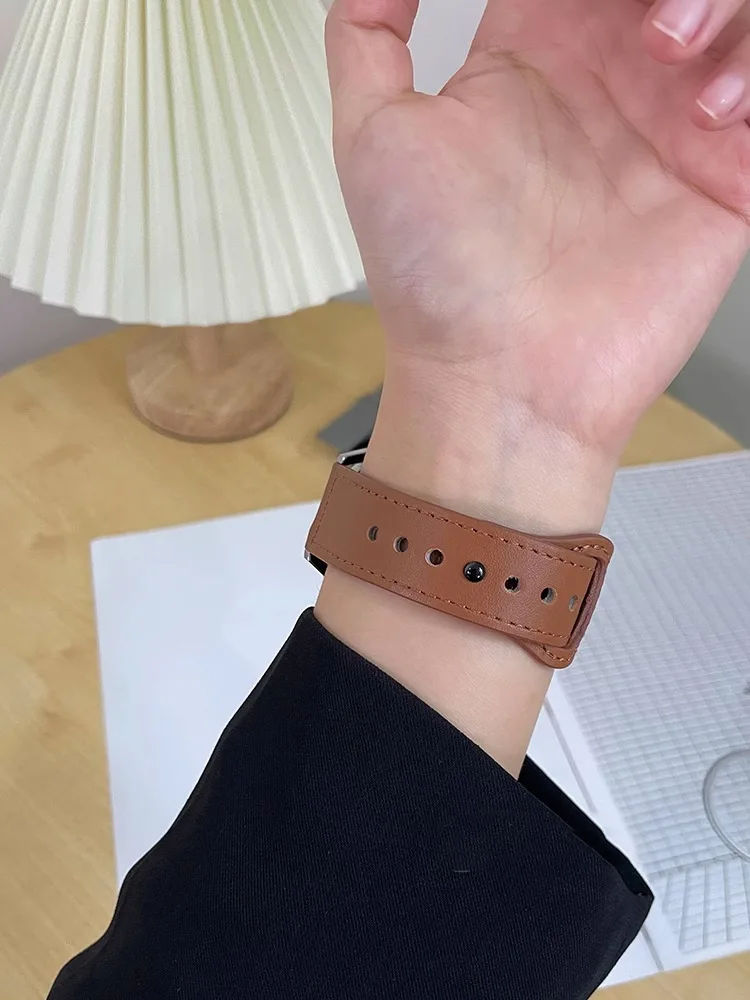 

Поп 2 шт. 20/22 мм кожаный ремешок для Samsung Watch 7/6/4/5 40 44 мм 43 мм Pro 45 мм браслет Galaxy Watch 4 Classic/Active 2/3 4