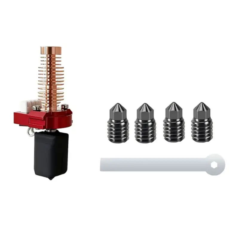 

AT82-Upgraded For Flashforge Adventurer 5M Hotend AD5M Nozzle Hotend Kit Includes Heating Block,4Pcs 0.4Mm Hard Steel Nu
