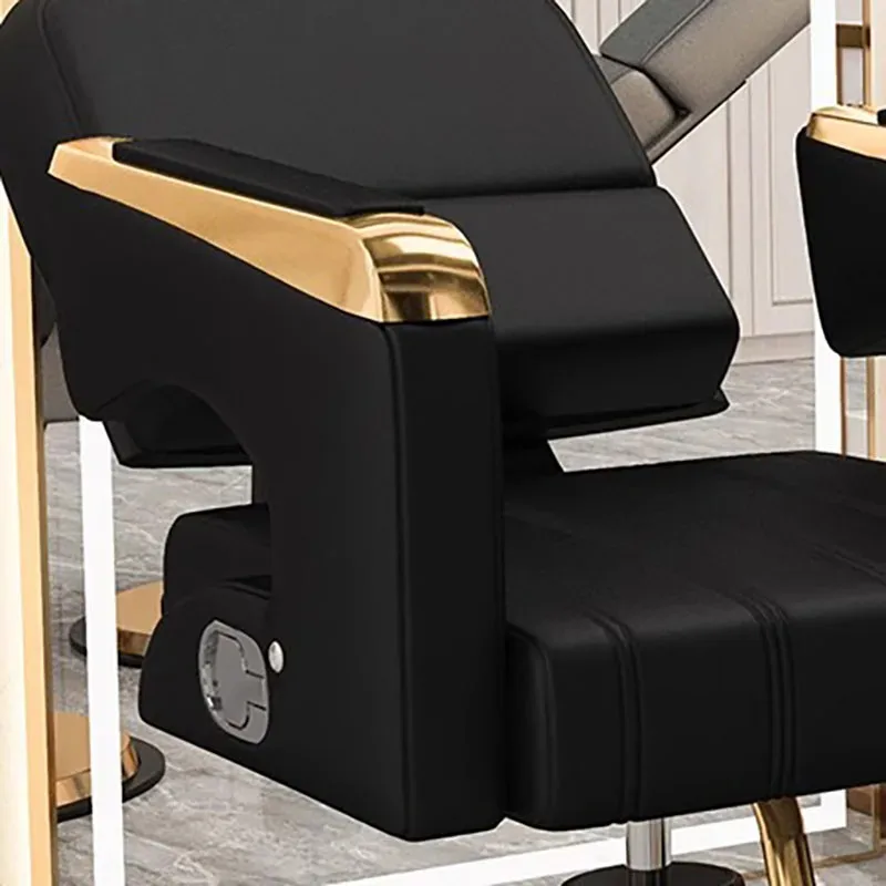 Silla De barbero De maquillaje gris, sillón Reclinable clásico profesional, elevador giratorio, alfombrilla cuadrada, muebles suaves