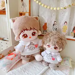 Cute Cool Boy Plush Doll Clothes Set, Kawaii Soft Idol, Cartoon Changing Clothes, Games for Girls Kids, 10cm, 20cm, 3Pcs,Cute