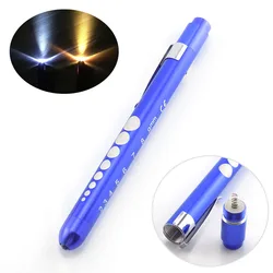 4 Color Pen Flashlight LED Bulbs Penlight Torch Emergency mini Pocket Medical Doctor Nurse Surgical First Aid Yellow White Light