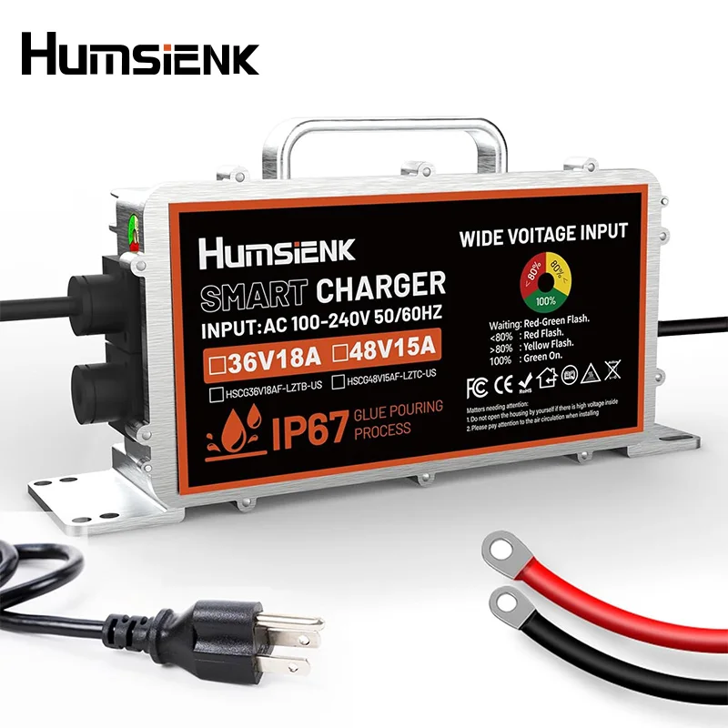 

Зарядное устройство Humsienk 12В 20А 60А/ 24В 15А/ 48В 15А для LiFePO4 аккумуляторов с многофункциональной защитой для гольф-каров, лодок, автодомов, автономных систем