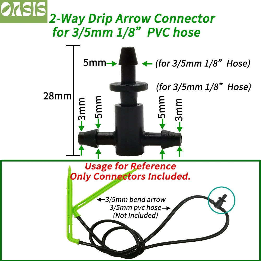 Oasis 5-140m Garden Watering 3/5mm Hose Irrigation Pipe 1/8\'\' Tubing Greenhouse Bonsai Plant Flower Drip Arrow Dripper Sprinkler