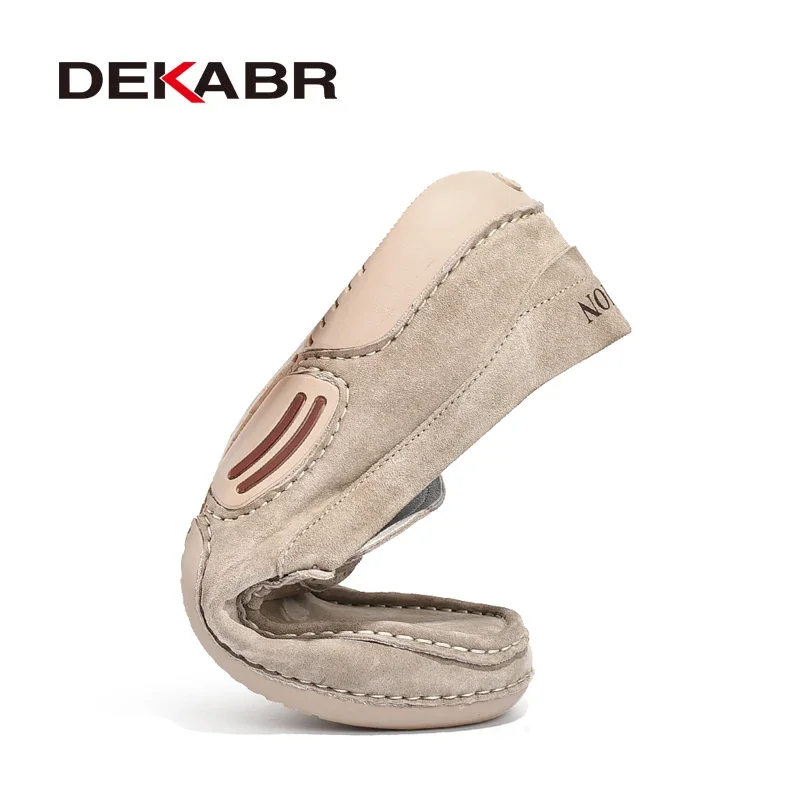 DEKABR Summer Men Casual Shoes Luxury Brand Genuine Leather Men Loafers Moccasins Breathable Slip on Italian Style Driving Shoes