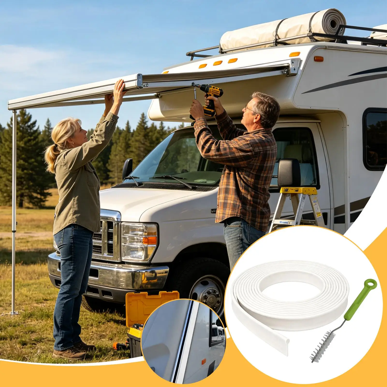 Rv Awning Rail Piping 10m Universal Cut To Size Pvc Core Caravan Canopy Track Protector For Motorhome Camper Campervan
