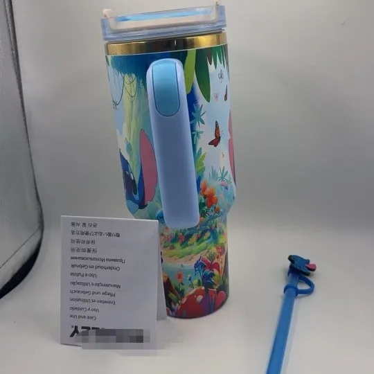

Outdoor Sports Portable Water Cup,Cute Cartoon 3D Printing 40oz Car Cup, Stainless Steel Thermos Cup Handle Car Ice Cup .