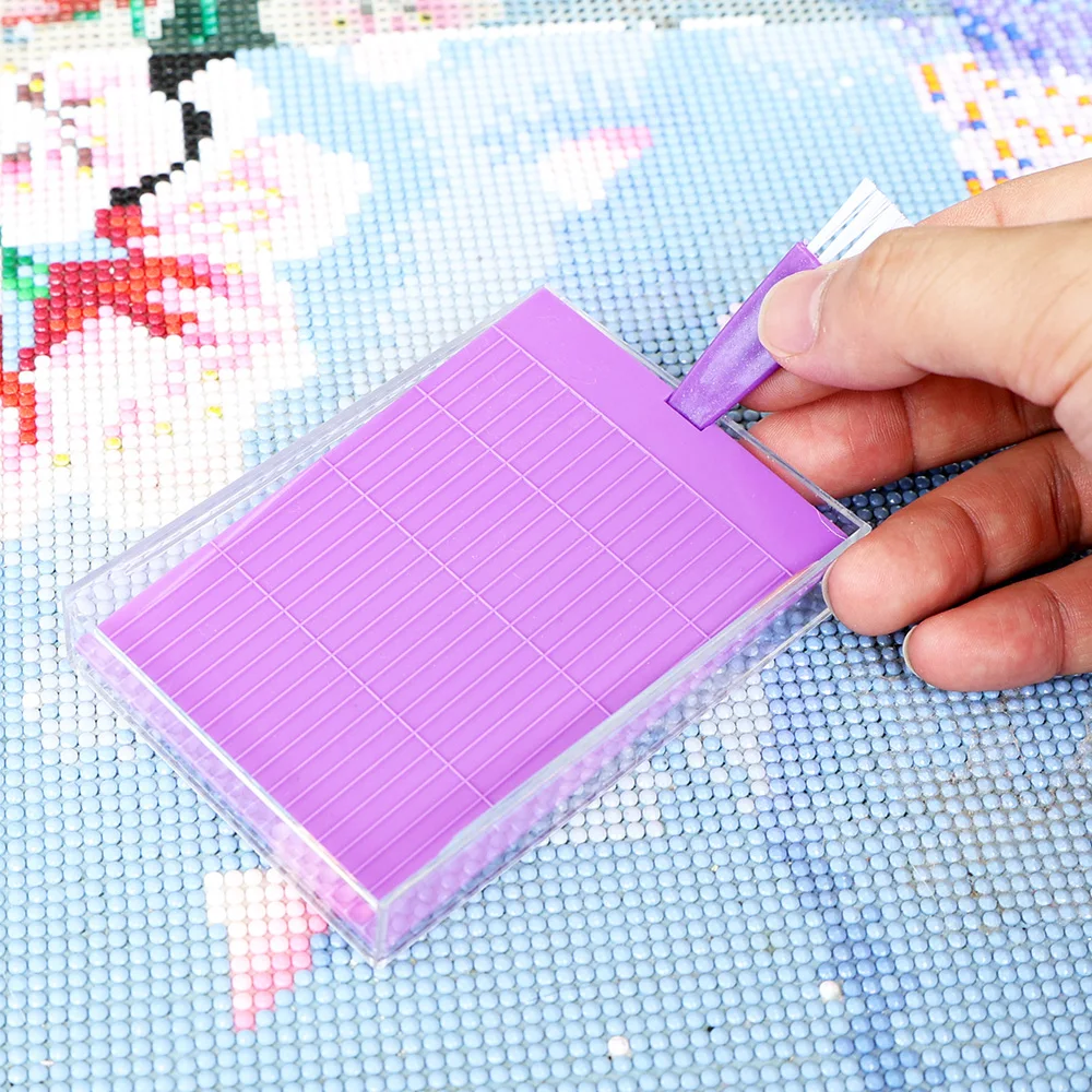 New Diamond Painting Tool Tray With Lids,Brush And Spoon 5D DIY Diamond Embroidery Accessories Beads Container Tray