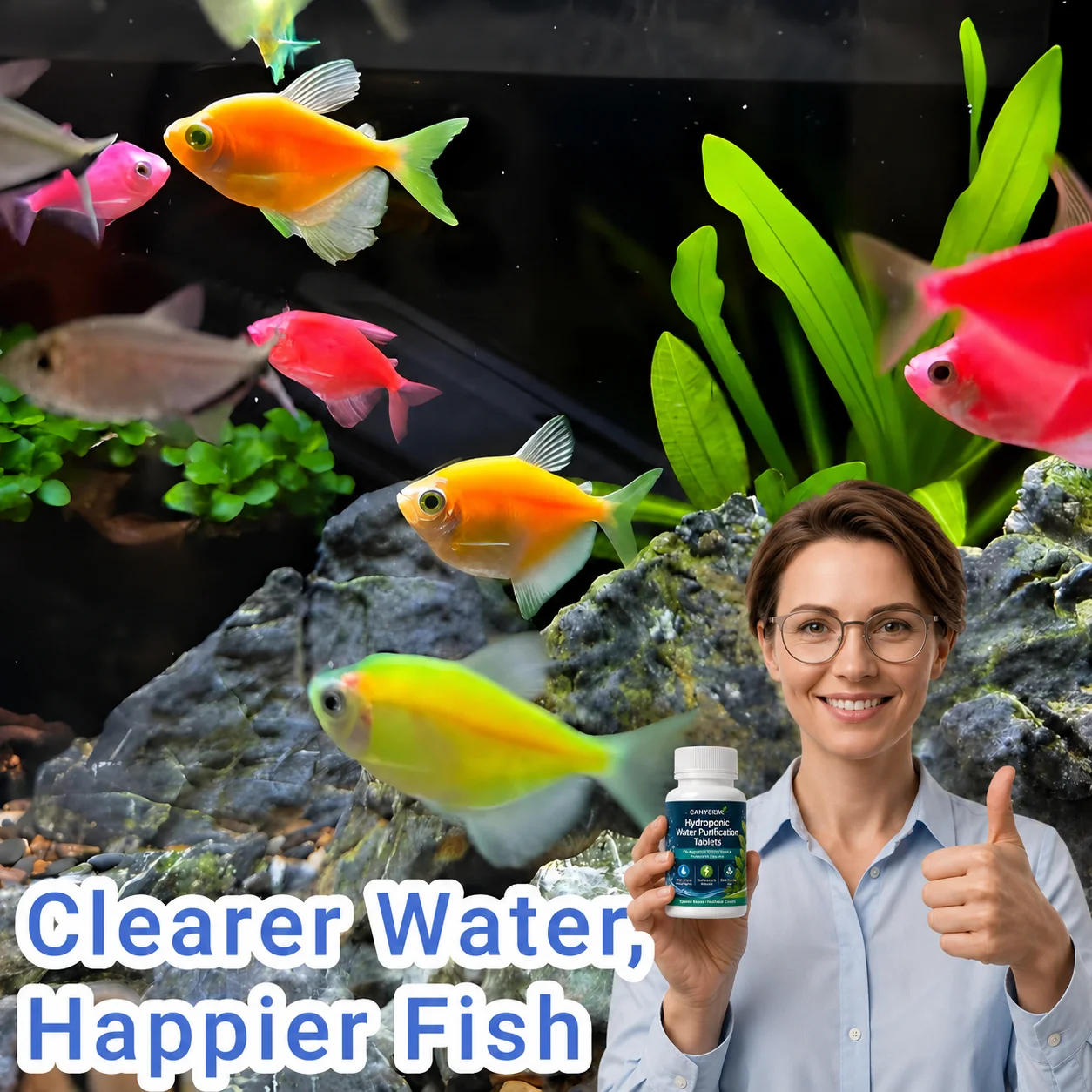 Aquarium Water Purifier Tablet Fish Tank Cleaner Fast Clarifying No Battery Needed Hydroponic Plant Water Treatment - view 6