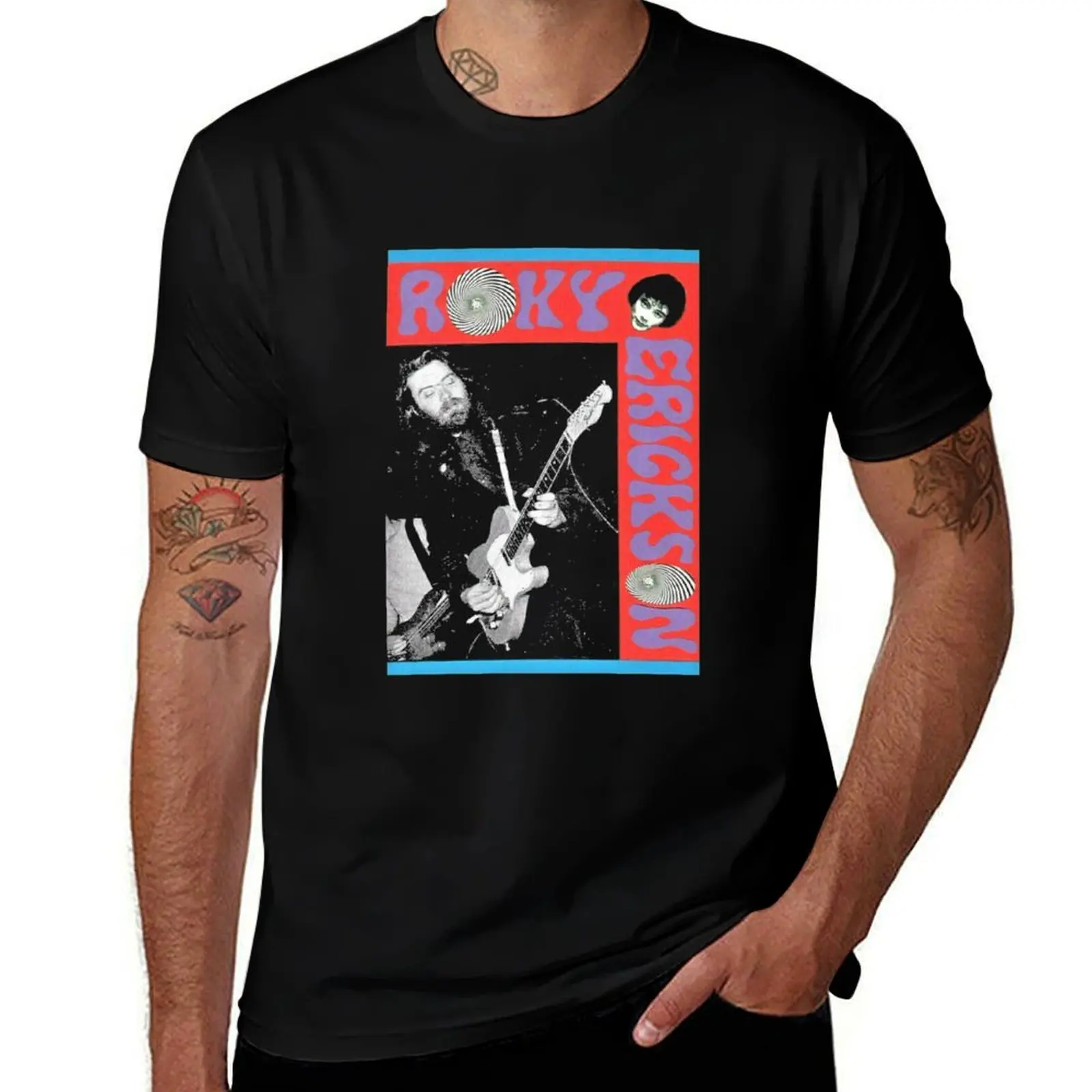 

Roky Erickson T-Shirt anime clothes Luxury man street wear cotton t shirt men