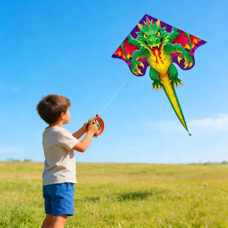 Chinese Dragon Kite Upgraded Hot Cut Craft Cartoon Kite Suitable For Beginners With 100m Kite String Outdoor Flying Toy