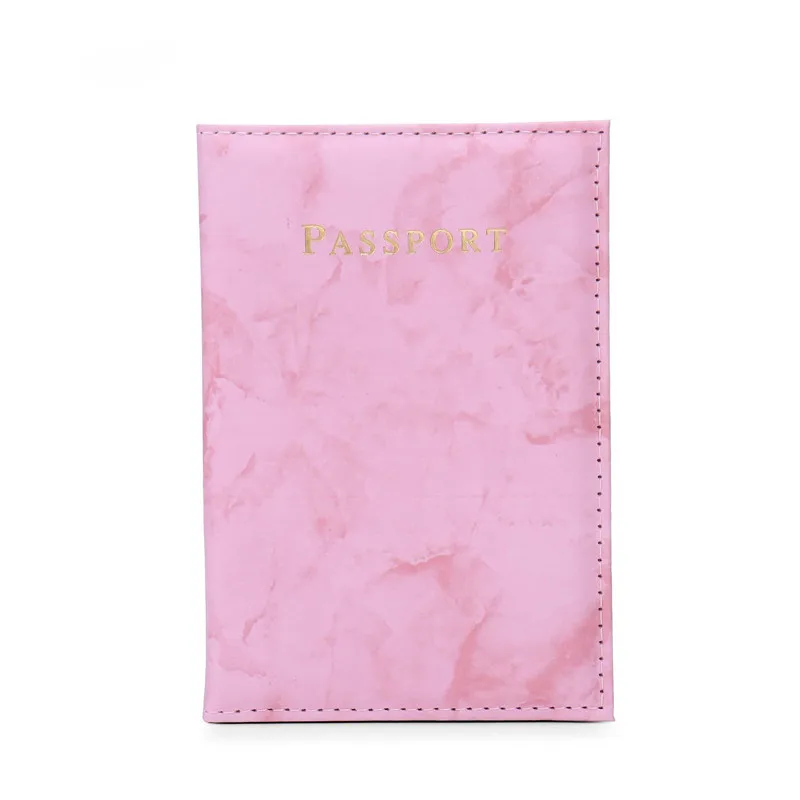 Fashion Women Men Passport Cover Pu Leather Marble Travel ID Credit Card Passport Holder Packet Wallet Purse Bags Pouch