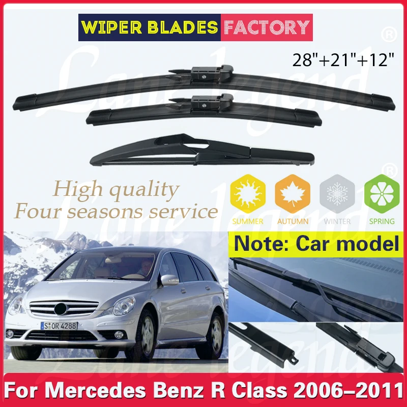 

Wiper Front Rear Wiper Blades For Mercedes Benz R GL M ML Class W251 W164 X164 2006-2011 Windshield Windscreen Window 28"21"12"