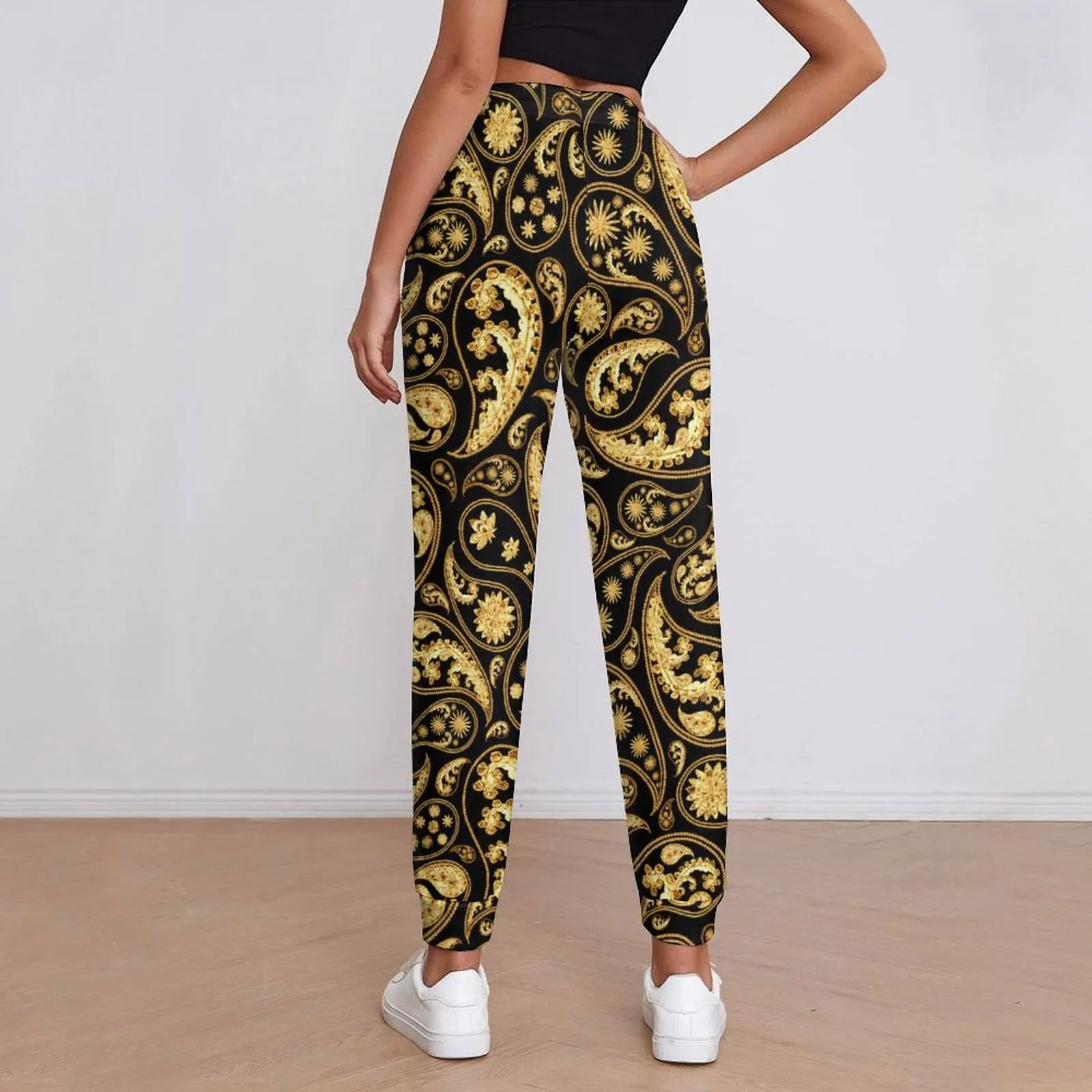 Traditional Paisley Jogger Pants Vintage Print Aesthetic Joggers Spring Ladies Classic Custom Oversize Trousers Birthday Present