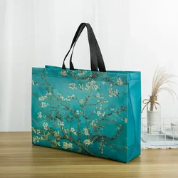 Bolsa de compras ecológica con estampado navideño, bolso plegable reutilizable, bolsa de almacenamiento de baño de viaje no tejida