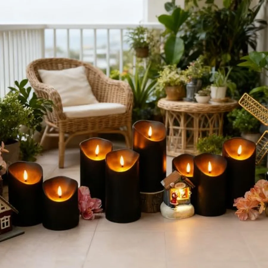 Flameless LED Candles Battery Operated with Remote and Timer, Flickering Electric Fake Plastic Pillar Candles Set of 24 D3 x H