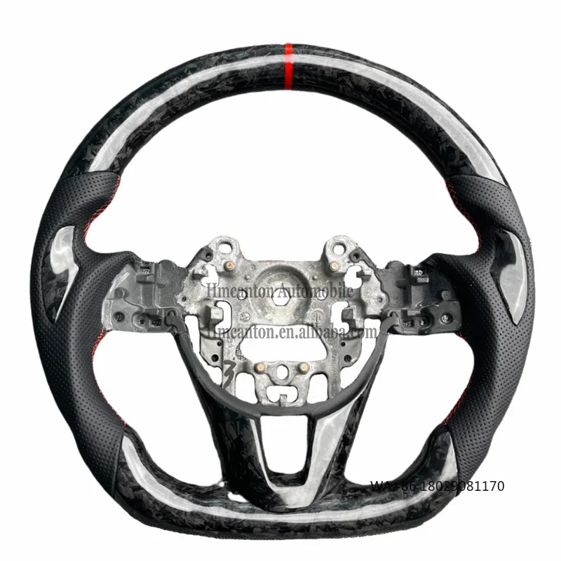 Hot Selling Quality Forged Carbon Fiber Perforated Leather Steering Wheel for AXELA Car Steering Wheel