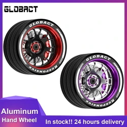 GLOBACT RC Transmitter Wheels with Purple Brake Caliper Brake Disc for Flysky FUTABA SANWA WFLY Transmitter Upgrade Parts