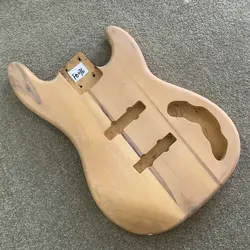 FB076 Natural Solid Basswood Unfinished Jazz Bass Body for Electric Bass Replace and DIY with Damages