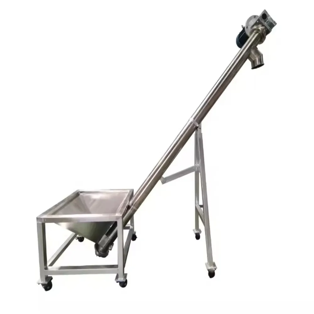 Automatic Screw Conveyor with Hopper - for Granular Materials, Industrial Feeding Equipment, High-Efficiency Particle Conveyor