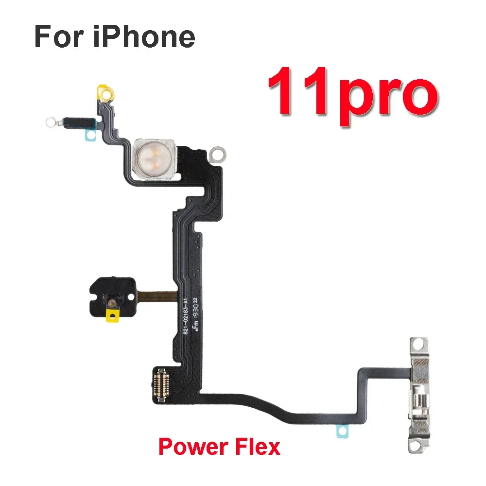 1pcs Power Flex with Metal Holder For iPhone X XR XS XS MAX 11 12 mini Por Max Mute Switch Power Volume Button Flex Repair Parts