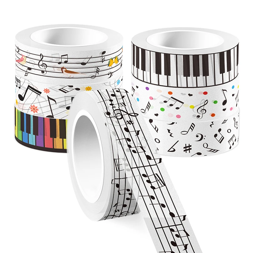 12 Rolls Musical Notes Washi Tape Stationary Scrapbooking Supplies Tape Cinta Adhesiva Decorativa School Supplies Masking Tape