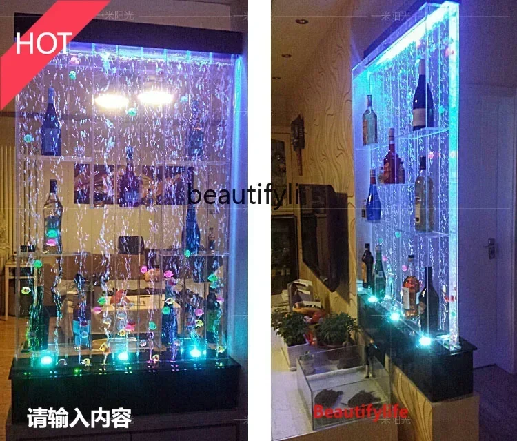 cn8617 ss Wine Cabinet Wine Rack Water Curtain Wall Water Wall Bubble Viewing Screen Acrylic