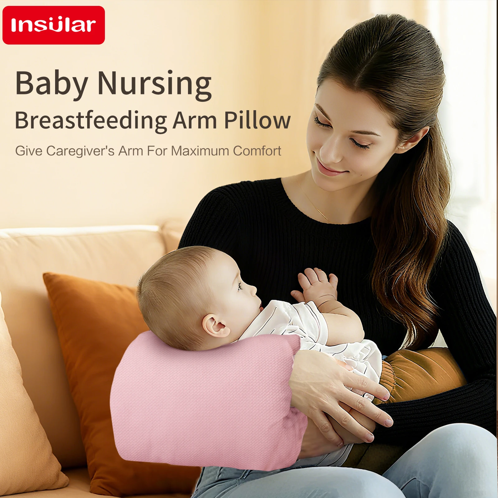 Mit Fleece gefüttertes, dickes Stillkissen, Stillhilfe, Armstützkissen für Babys und Kinder, warmes, weiches, beruhigendes Stillkissen