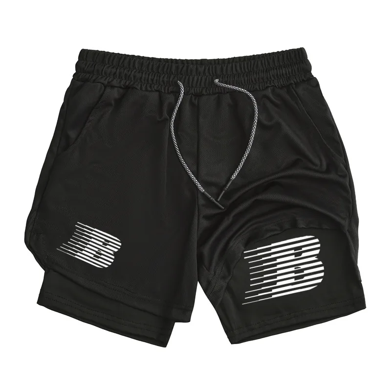 

Мужские двухслойные спортивные шорты, мягкие дышащие брендовые дизайны для бега, фитнеса и отдыха на свежем воздухе