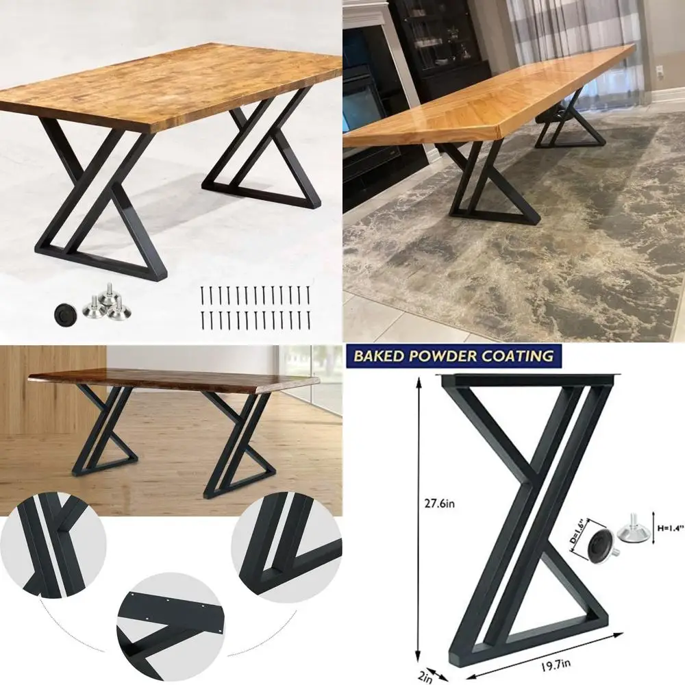 

Industrial Modern Metal Dining Table Legs Desk Base Cast Iron Welded Wrought Iron Coffee Table Legs for Bench Nightstand Office
