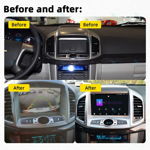 Imagen 2 del producto Radio con GPS para coche, reproductor Multimedia con Android, 2 Din, receptor estéreo de 9 pulgadas, compatible con Bluetooth, para Chevrolet Captiva 2012-2017