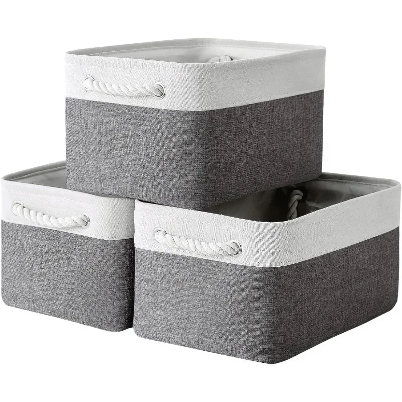 

Storage Basket for Organizing - 15.7x11.8x8.2 inch Large 3 Pack Collapsible Storage Bins for Shelves, Fabric Storage Cubes