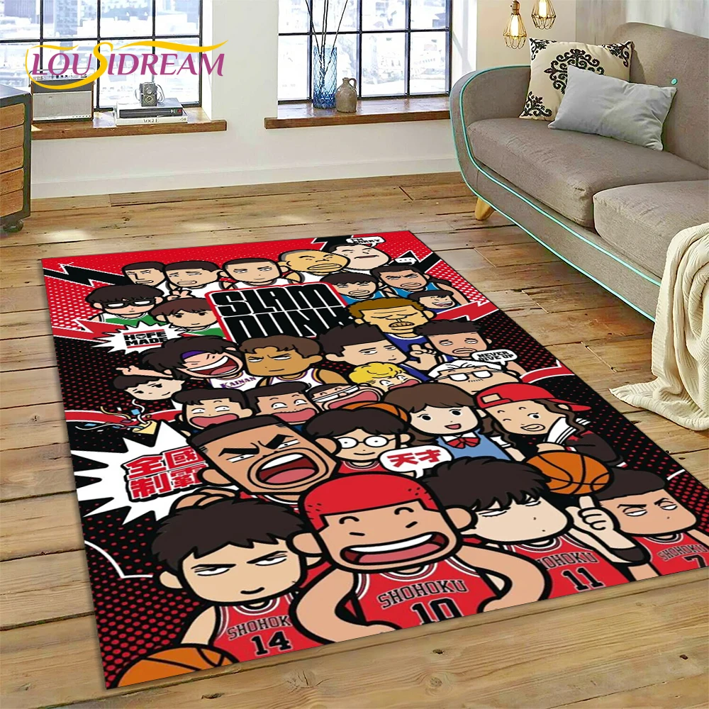 Cartoon Slam Dunk Basketball Anime Rug Carpet for Living Room Bedroom Home Decor,Floor Mat Non-slip Decoration for Sofa Doormat