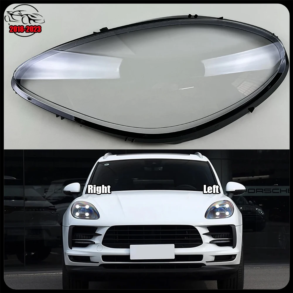 

For Porsche Macan 2018-2023 Auto Front Headlight Cover Headlamp Lampshade Lampcover Car Head Lamp Glass Light Lens Shell