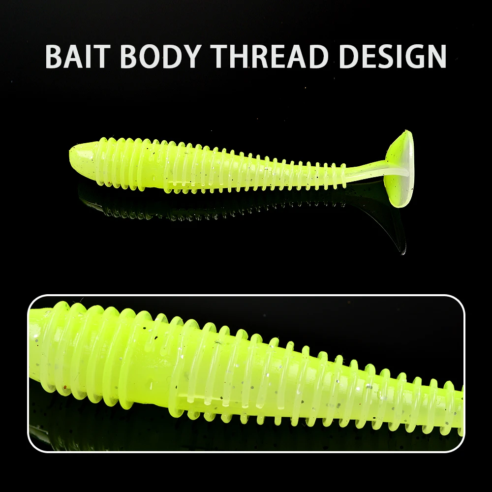 TOLU Señuelo Suave T-Tail de Silicona – Colores Variados para Pesca - imagen 4
