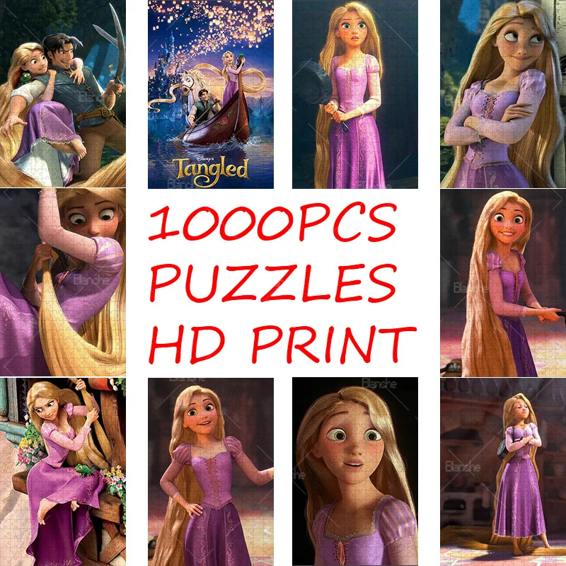 Cartoon Film Tangled Disney Prinzessin Rapunzel Stills 1000PCS Puzzles Papier Jigsaw Puzzle Spiel Für Mädchen Kinder Erwachsene Freund Geschenk