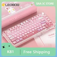 LEOBOG K81 Bluetooth Wireless Mechanical Keyboard 81 Keys Three Modes RGB Gasket Hot-swappable Customization PBT Keycaps Office