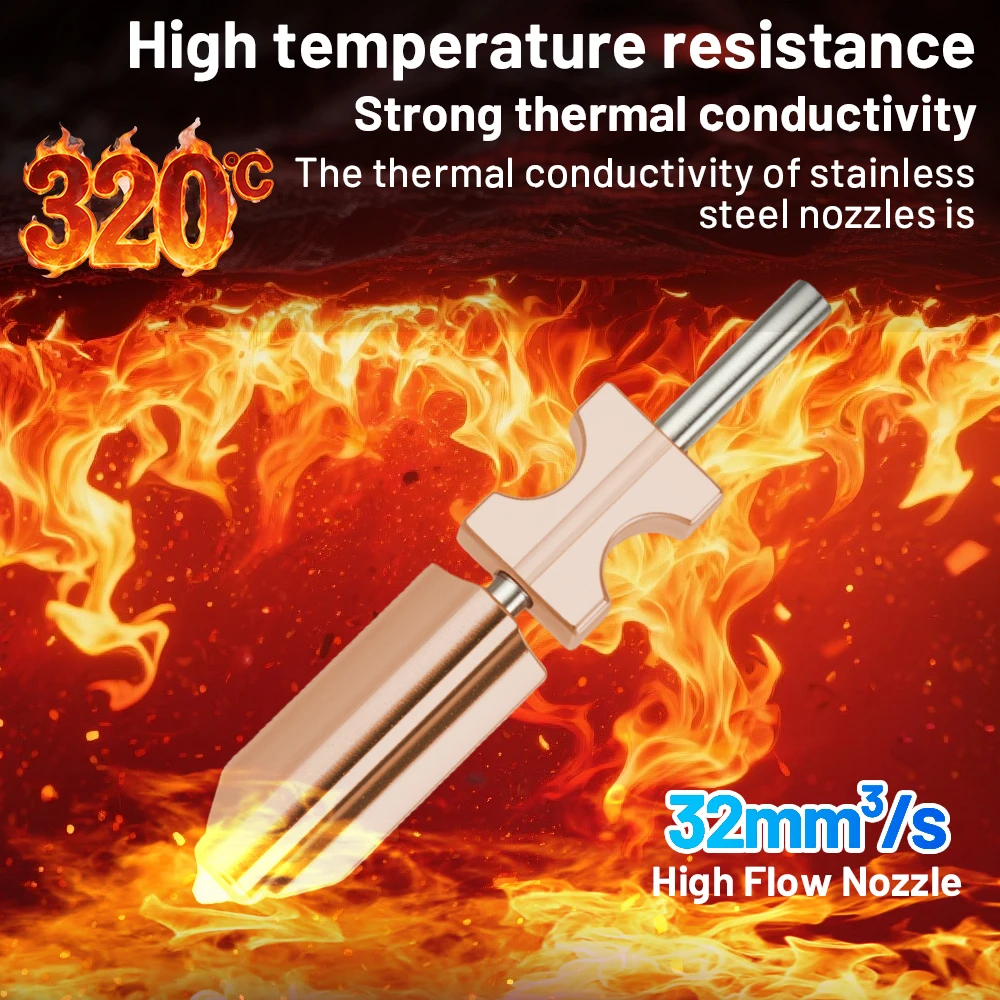 3D-Drucker Ersatzteile Gehärtete Stahldüse für Flashforge AD5X, Verschleißfester Bimetall-Hotend 0,25/0,4/0,6/0,8mm – Detail 5