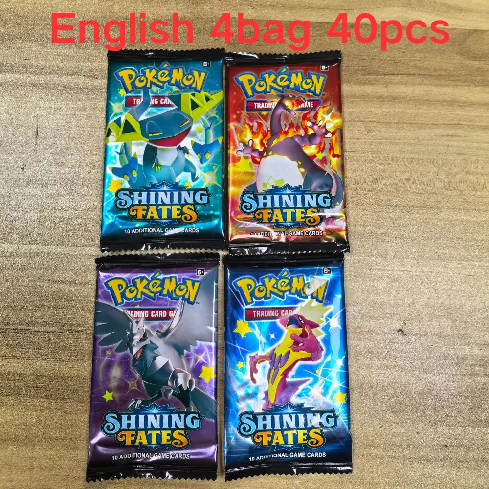 40 stuks Pokemon-kaarten GX Vmax EX Mega Origin Brilliant Stars Card Shining Game Collection Battle Transaction Card Vakantiegeschenken