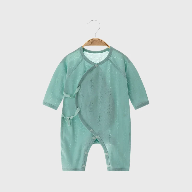 

Летний детский комбинезон из чистого хлопка с длинным рукавом, дышащий, охлаждающий, с эффектом прохлады, для малышей