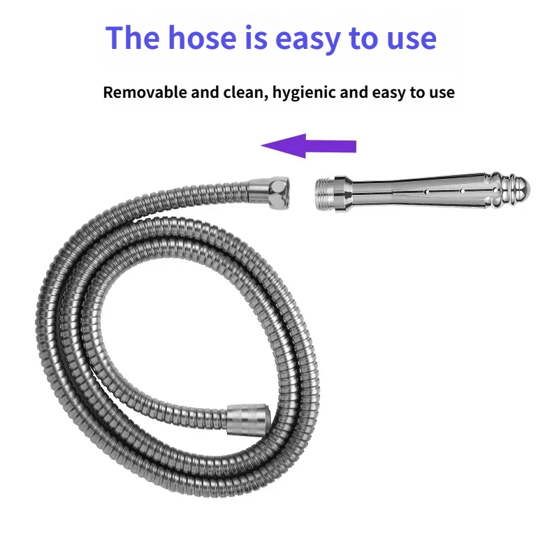 Portable Bathroom Accessories - 2pcs Set Stainless Steel Shower Head Pressurized Shower Head  Bathroom Handheld Shower Head Set view 3