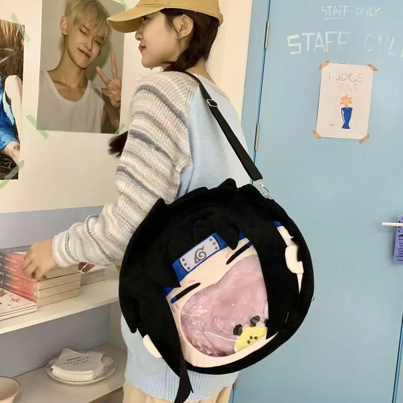 Japanese anime Naruto Sasuke Kawaii cartoon shaped big mouth backpack Anime peripherals Small gift