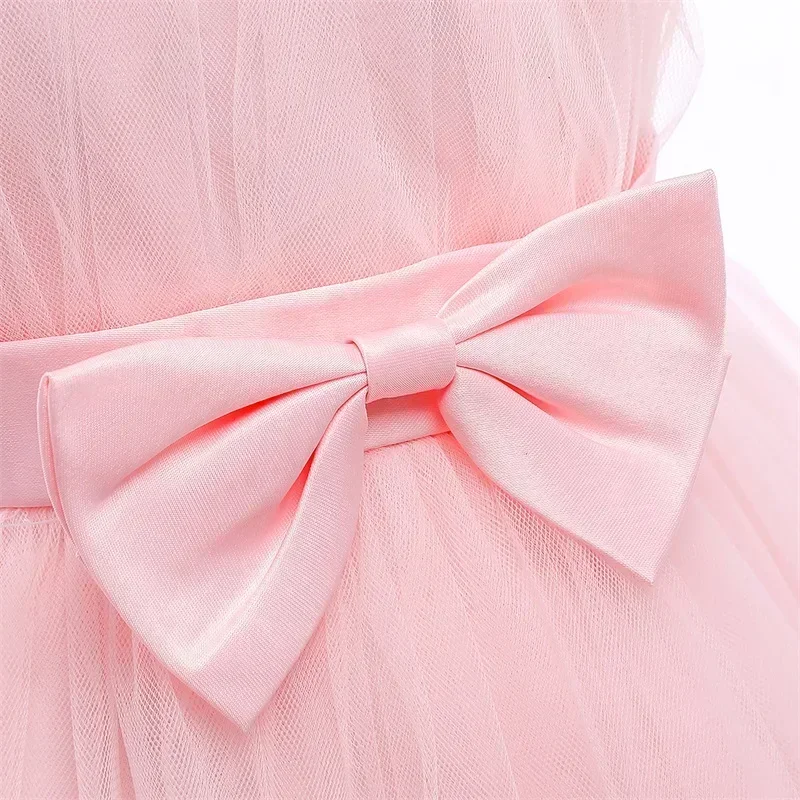 Baby Girl First Birthday Party Dress 12 Month Newborn Girls One Shoulder Bow Tulle Tutu Dresses Infant Pageant Princess Costum