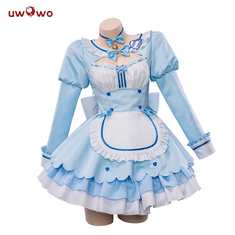 UWOWO Vanilla Cosplay Game vol.4 Chocolaa & Vanillaa Cosplay Maid Dress Cute Blue For Women outfit costumi