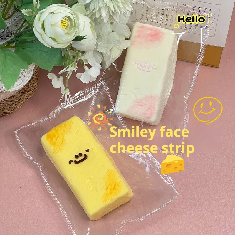

ZOCO Simulation Cheese Strip Silicone Pinching and Relaxing Toy Soft Sticky Slow Rebound Anti Anxiety and Hyperactivity Tool