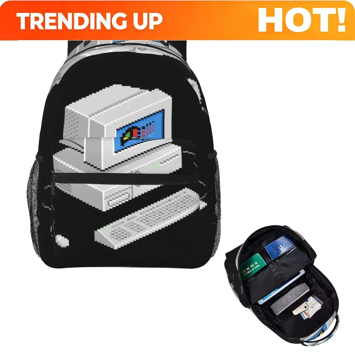 Custom Bag Windows Vaporwave Backpack Hot Sale Daypack Large Capacity Children BookBag School Bag Shoulder Bags For Men Women