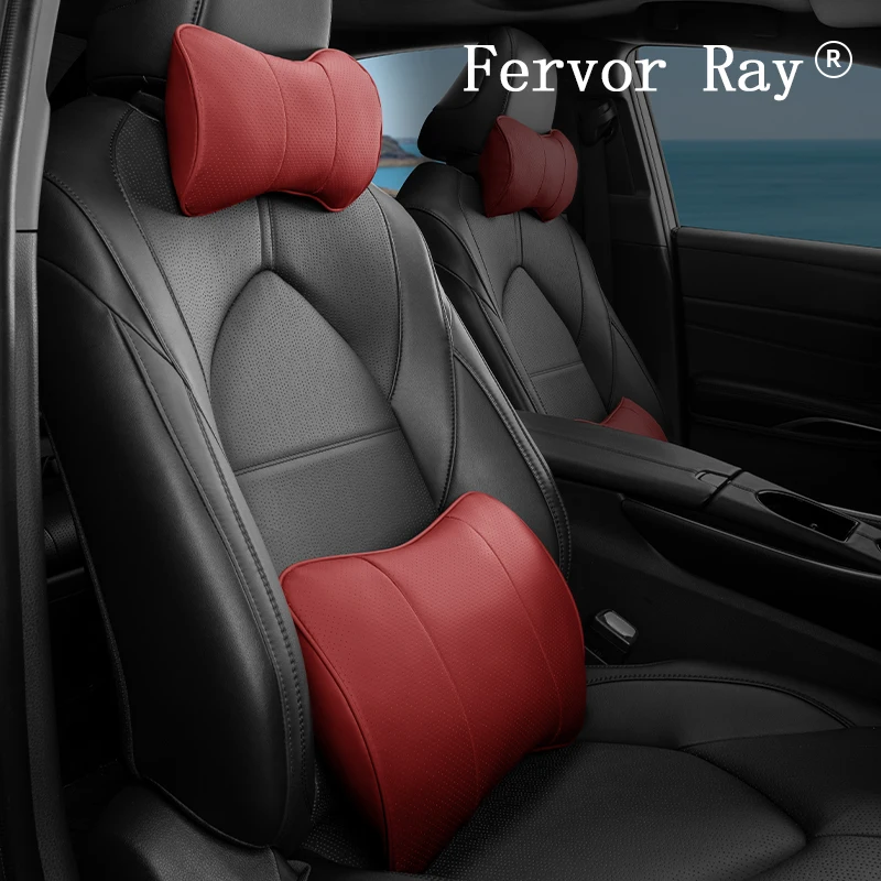 

Leather Fabric Seat Backrest Cushion For Maserati Quattroporte GranTurismo MC20 Car Neck Pillow Headrest Lumbar Support Pillows