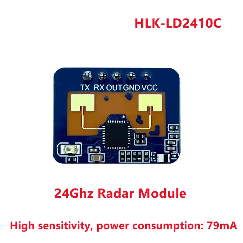 Sensor de presencia humana LD2410C, HLK-LD2410C de 24Ghz, módulo de Radar de onda milimétrica de 24G, detección de movimiento de latido del corazón