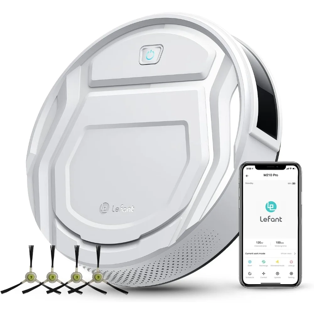 

M210 Robot Vacuum Cleaner, 2200Pa Powerful Suction, 120 Mins Runtime, Automatic Self-Charging, Wi-Fi/App/Alexa Control