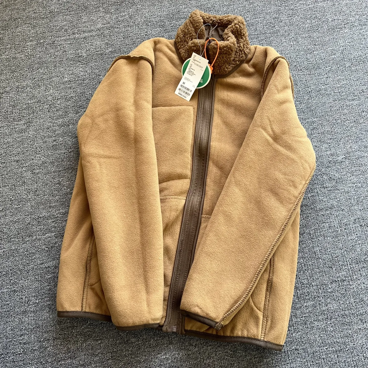 Unisex Double-Sided Fleece Windproof Jacket Winter Warm Stand Collar Hooded Coat Casual Loose Fit Polyester Fiber Youth Fashion